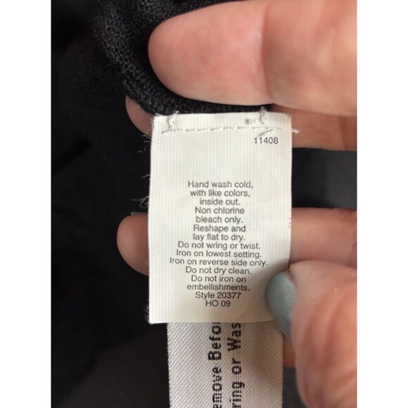 J Crew Wool Cardigan Black Medium Sequin Shawl Neck Cropped Long Sleeve - Picture 5 of 11